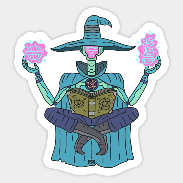 Abraxas-Robot Wizard Sticker by cursegift